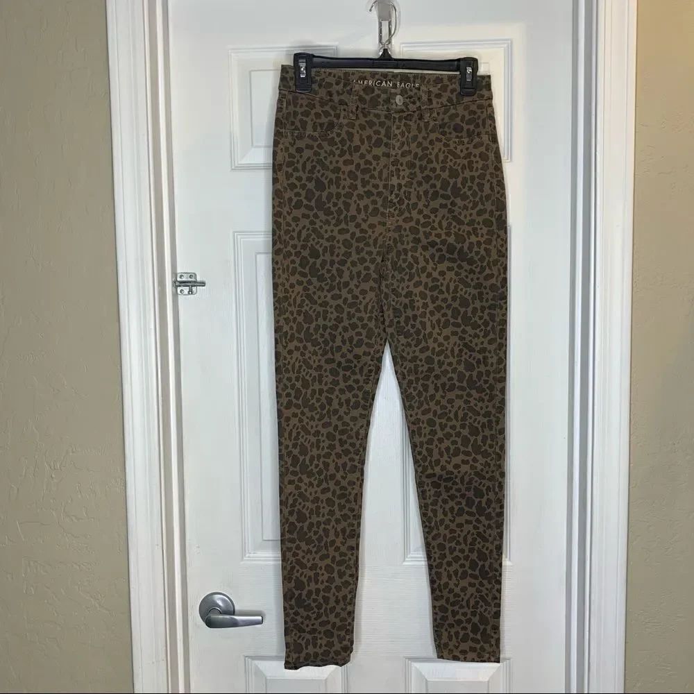 American Eagle Curvy Super Hi-Rise Jegging Leopard Print Size 6 - Picture 3 of 9